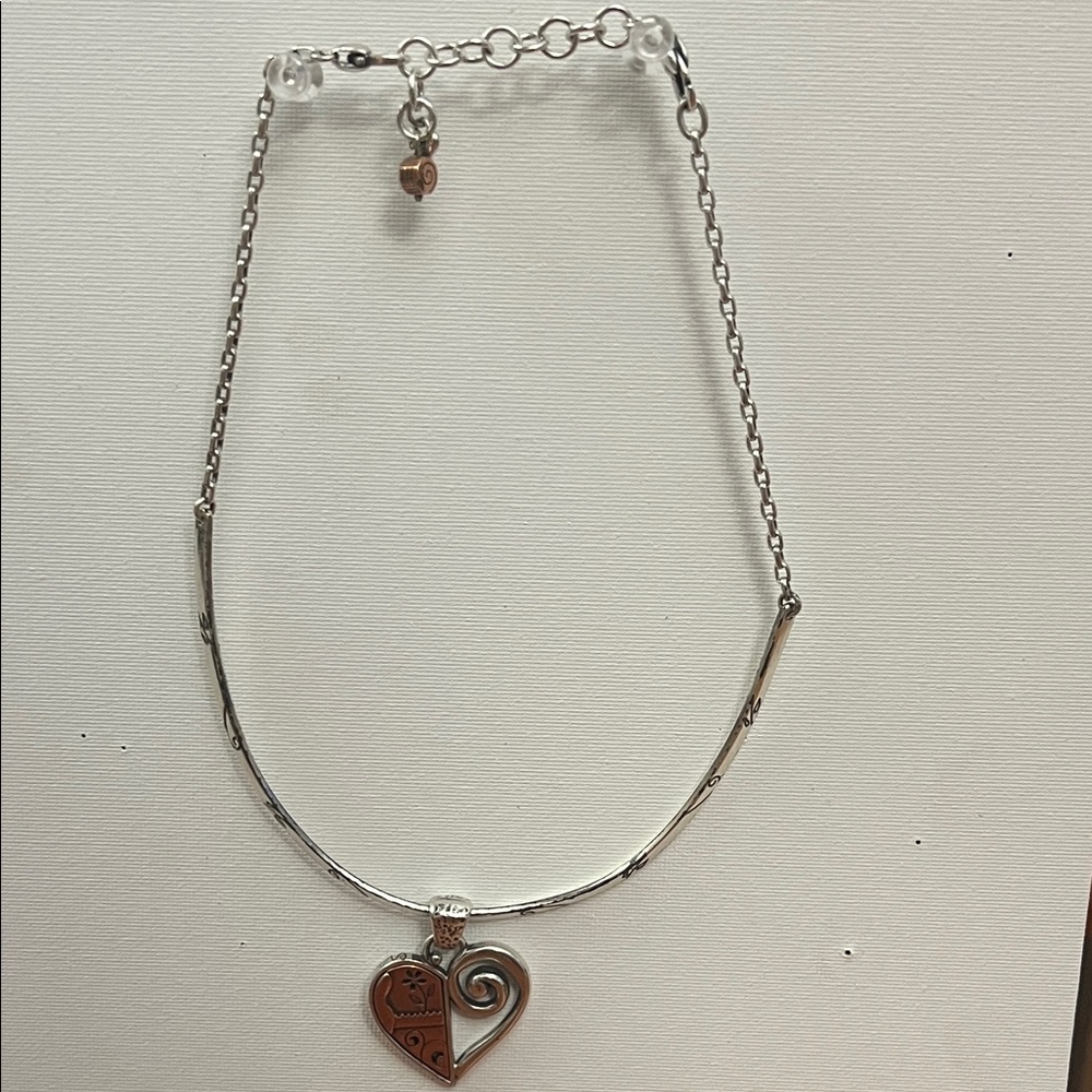 Brighton Silver and Brown Heart Pendant Necklace